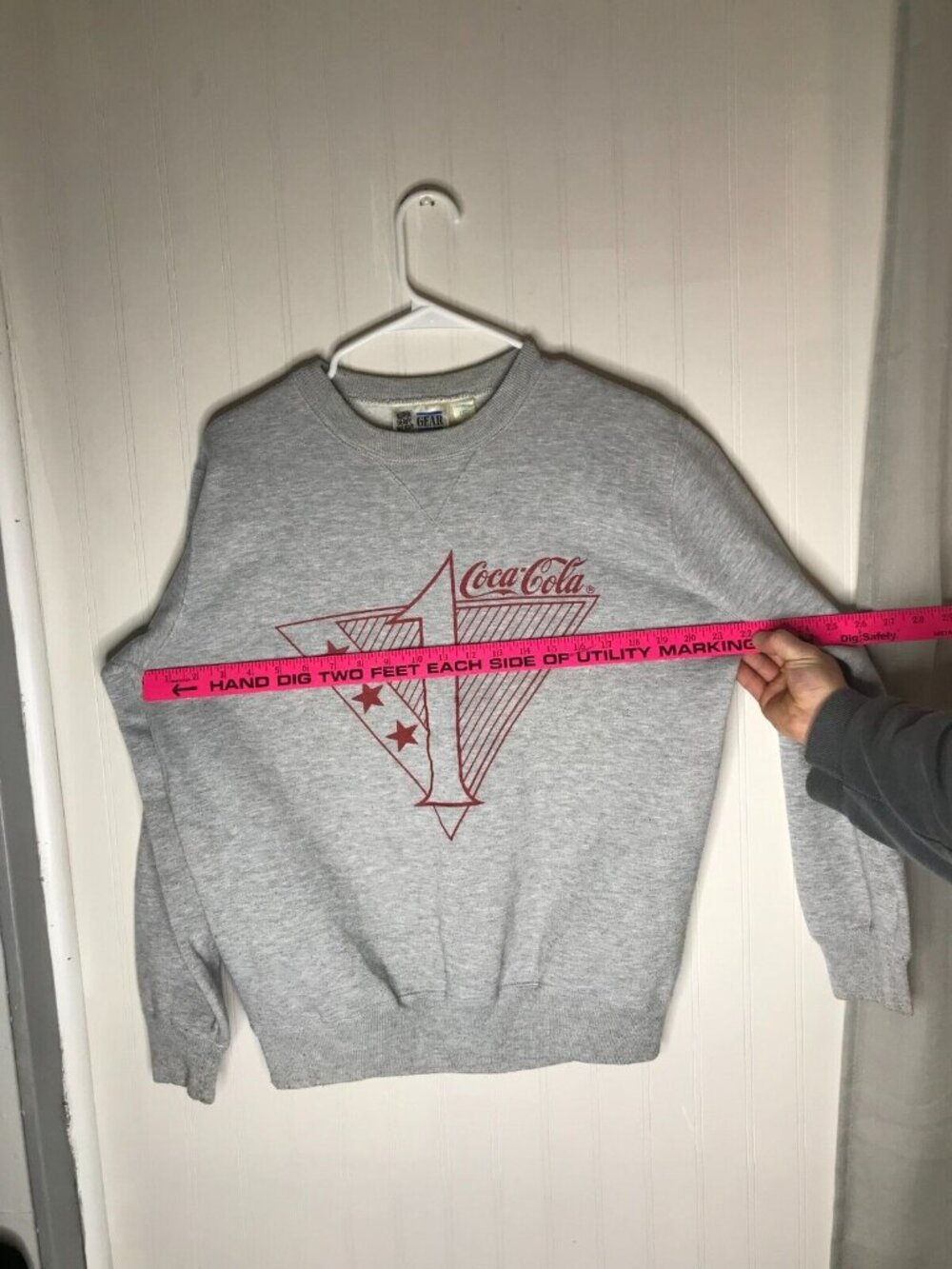 Vintage Enjoy Coca Cola Logo Coke Sweater Heavy weight gray Sz men Small - Picture 5 of 6